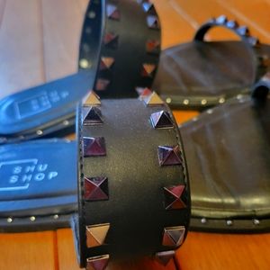 Black stud sandals